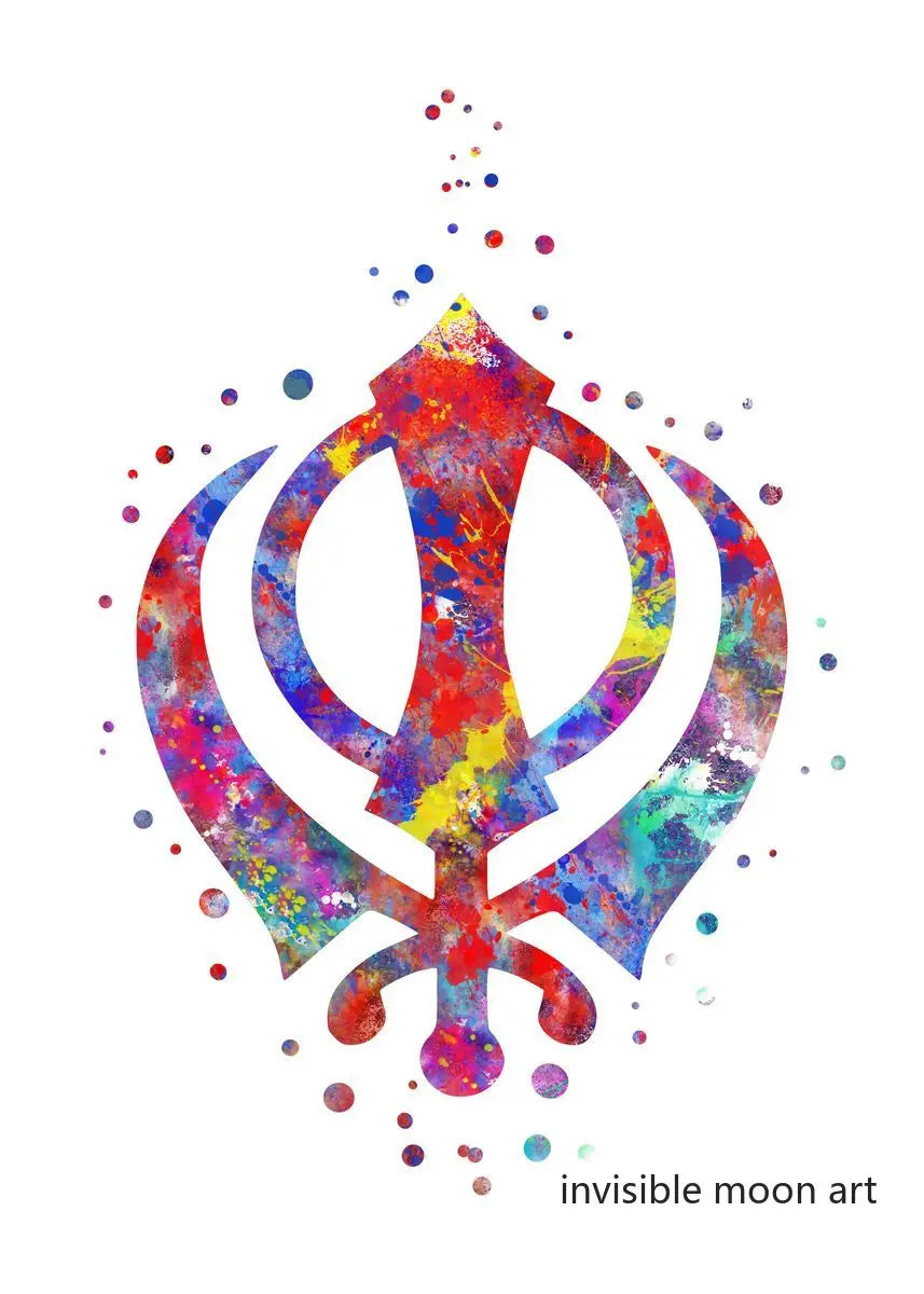 Spirituality Yoga Tree Khanda Sikh Symbol Couple Meditation  Art Poster Canvas Painting Wall Prints Picture Yoga Room Home Decor