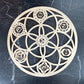 Wooden Flower Of Life Natural Symbol Sacred Geometry Ornaments Home Decoration Chakra Carved Coaster Wood Sign Wall Kitchen DIY