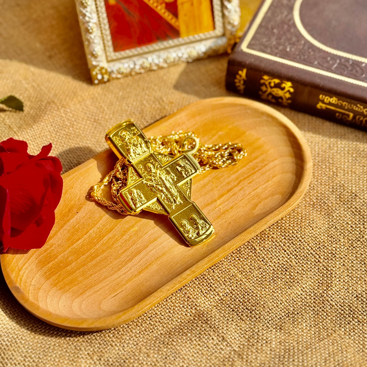 New 2026 Orthodox Jesus Cross Pendant Church Pastor Chest Pendant Religious Ritual Supplies Prayer Prayer Alloy Cross Necklace