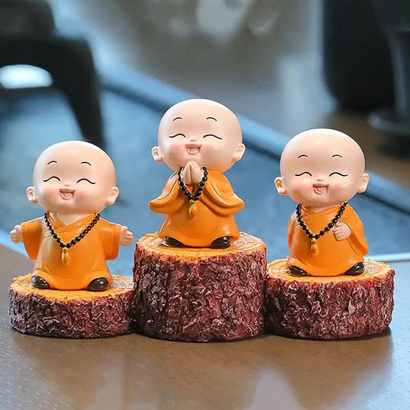 Mini Buddhas Statue Little Buddhists Monks Buddhism Figurine Zen Ornament Home Aquarium Tank Garden Yard Decoration
