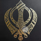 Handmade Sikh Khanda and Ek Onkar Mandala Metal Wall Art Set of Two Spiritual Home Decor for Gurudwara Yoga Studios Sikhism Gift