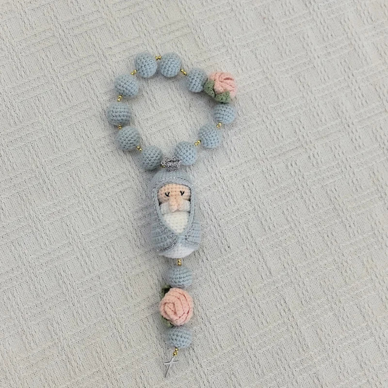 Handmade Christening Baptism wedding engagement Communion birthday Bridal Rosary with Saint Christmas Gift Home Decoration