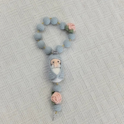 Handmade Christening Baptism wedding engagement Communion birthday Bridal Rosary with Saint Christmas Gift Home Decoration