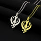 SONYA Stainless Steel Sikh Symbol Pendant Necklace for Men Women Unisex Ethnic Boho Couple Jewelry Tribal Gift Accessory