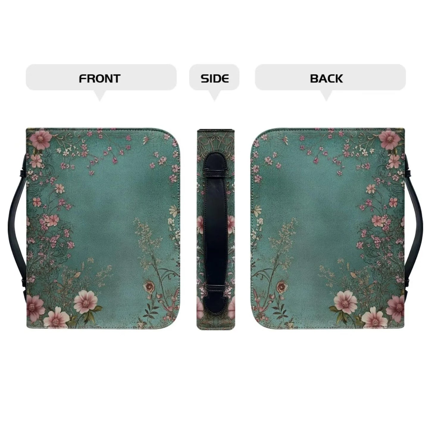 Bible Cover,Bible bag comes with a portable handle, Waterproof PU Leather Zipper Book Cover Bible Bag Bible Carrying Case M-2XL