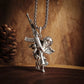 Classic Angel Pendant Necklace Handmade Seraph Prayer Pendant Long Chain Necklace Men Women Jewelry Anniversary Gift