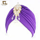 NEW Luxury Divas Stretchable turban Head wrap hat with beaded pendant women Headwear