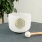 528hz C Note Crystal Singing Bowl Set Life Flower Design Quartz Sound Chakra Bowl Yoga Meditation Healing
