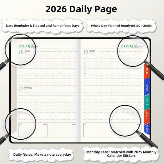 2026 Productivity Planner&Habit Tracker Set-Daily Goal Setting,Time Management Journal with Task Tracking|400Page Thick Notebook