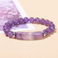 JD Natural Stone Tiger Eye Amethyst Rectangle Bar Charm Bracelet Women Men Healing Stone Powder Crystal Rough Chakra Jewelry