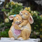 Pastoral Simulation Animal Resin Rabbit Couple Ornament Outdoor Garden Balcony Figurines Crafts Courtyard Accessories Decoration