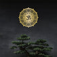 Mystic Om Mandala Gilded Metal Wall Sculpture | Lounge & Yoga Chamber Decor | Halloween & Christmas Gift