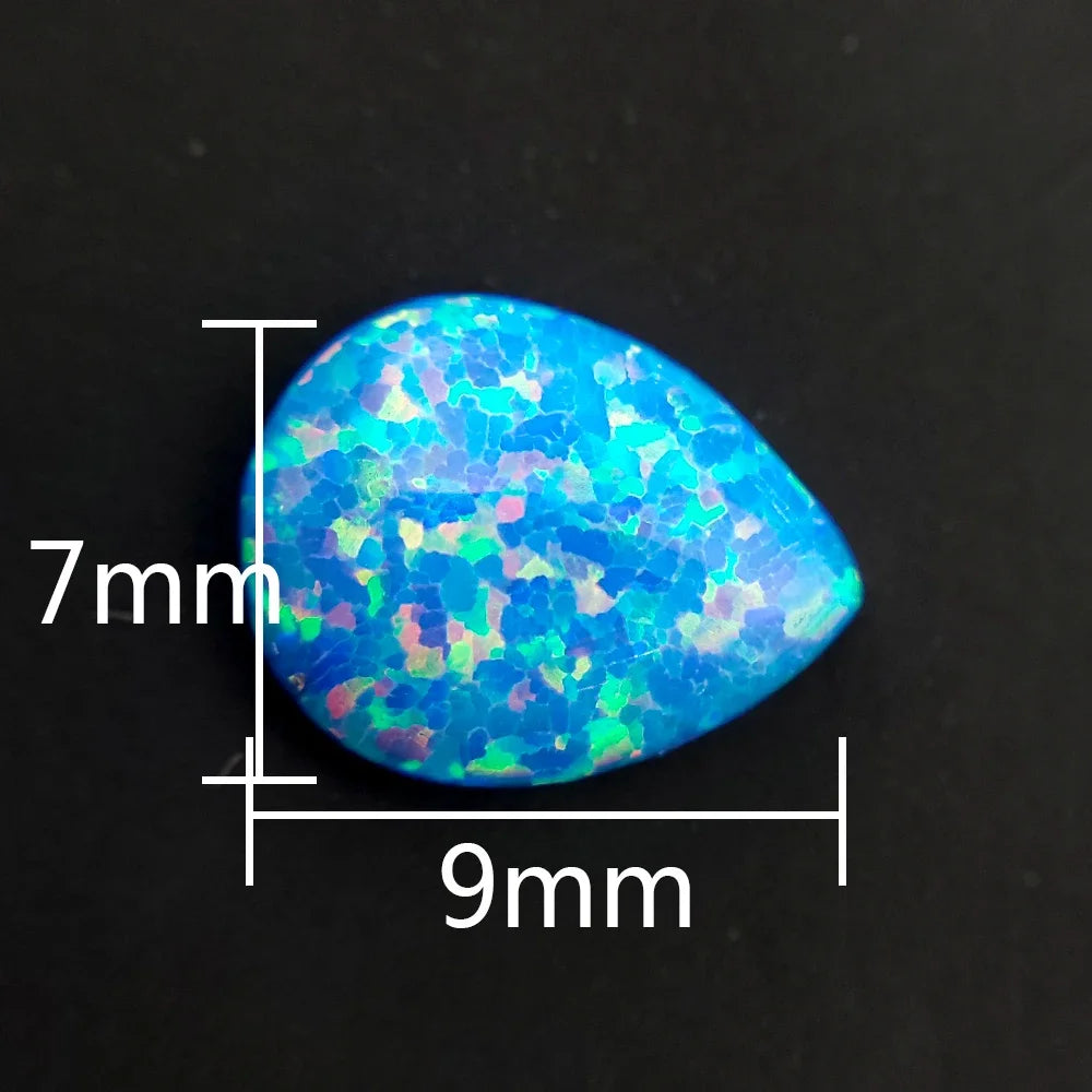 Synthesis Opal Cabochons Loose Gemstone Oval Fire Color Ring Face Flat Colorful Gemstone Cabochons Ring Setting DIY Jewelry