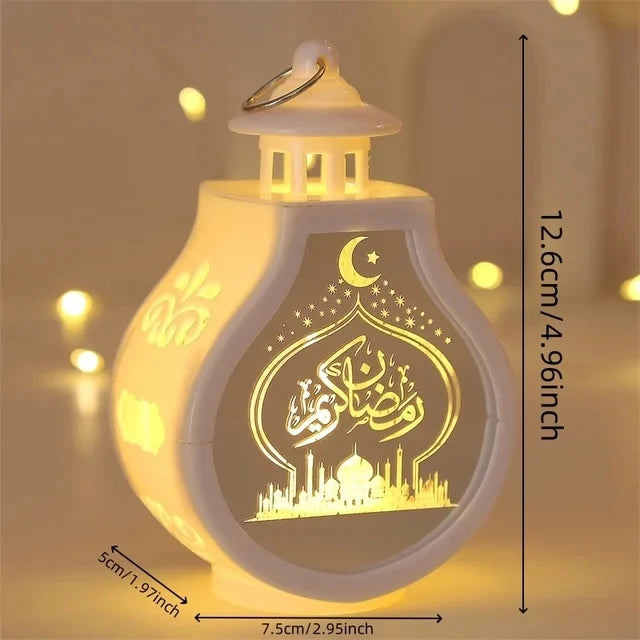Ramadan Led Lantern Light Eid Mubarak Home Decoration Star Moon Ornaments 2025 Islamic Muslim Party Supplies Eid Al-Fitr Gifts