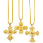 Anniyo Ethiopian Cross Pendant Necklaces for Women Girls Gold Color Habesha Eritrean African Ethnic Traditional Jewelry #346106