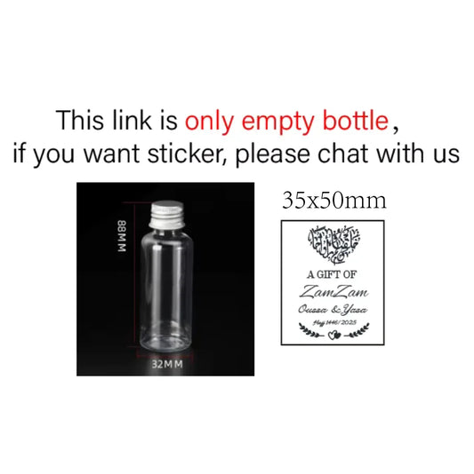 Zam Zam Water Empty Plastic Bottle Refillable Islamic Muslim Wedding Party Gift For Guest Umrah Mubarak Hajj Eid Jalsa Nikkah