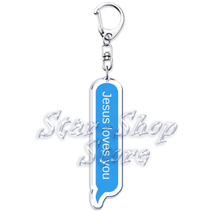 Jesus Loves You Letter Keychains Christian God Bible Quote Keyring for Accessories Bag Pendant Key Chain Jewelry Fans Lover Gift