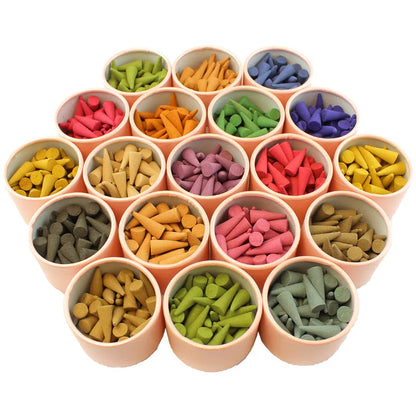 1Box 40Pcs Tower Incense With A Tray Natural Incense Rose Tulip Scent Sandalwood Spice