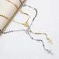1 Piece Religious 304 Stainless Steel Prayer Beads Rosary Necklace Cross Pendant For Women Jewelry Gifts 52cm(20.5") long