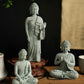 1Pcs Mini Buddhism Figurine Desk Decor Zen Statue Green Sandstone Thailand Ornament Buddha Garden Statue Fish Tank Decor〔Nest〕