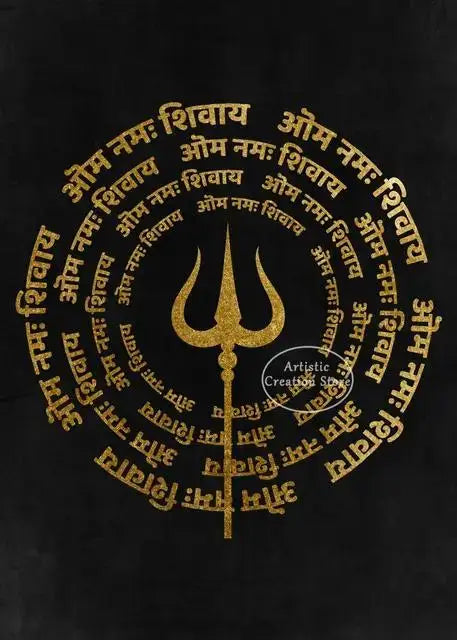 Golden Om Hindu Symbol Ganesha Poster  Indian God Canvas Prints Wall Art for Living Room Bedroom  Minimalist Decor Spiritual Hom