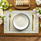 4pcs Passover Linen Placemats Kitchen Table Decor Seder Plate Pesach Matzoh Star of David Jewish Party Placemats Passover Decor