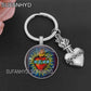 Sacred Heart of Jesus Keychains for House Catholic Key Chain for Women and Man