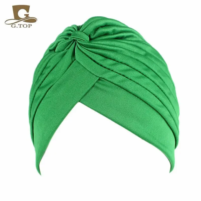 NEW Luxury Divas Stretchable turban Head wrap hat with beaded pendant women Headwear