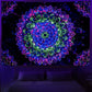 VIKAMA Neon Illusion Hamsa Hand Tapestry Cosmic Nebula All Seeing Eye Meditation Room Bohemian Bedroom Home Decor Tapestry