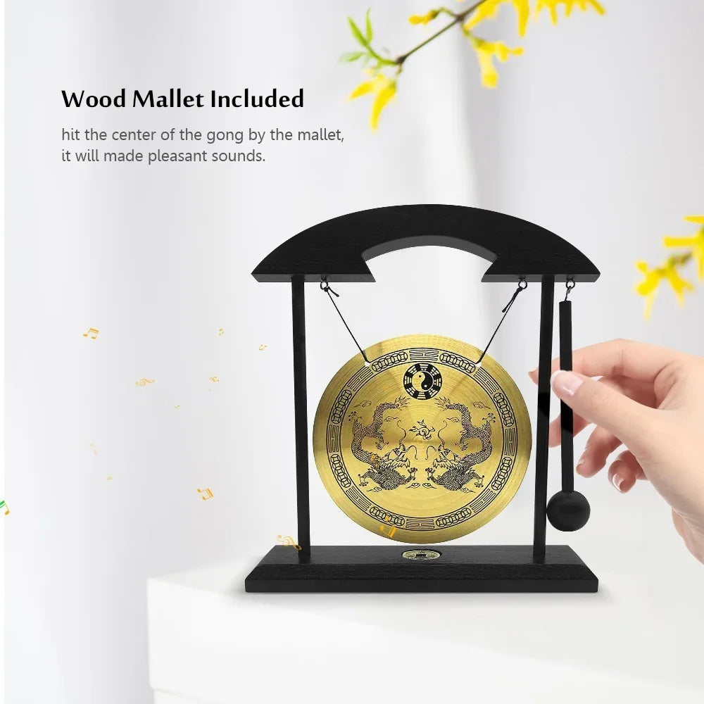 Desktop Mini Desktop Gong With Mallet Zen Art Percussion Instruments Chinese Gossip Chart