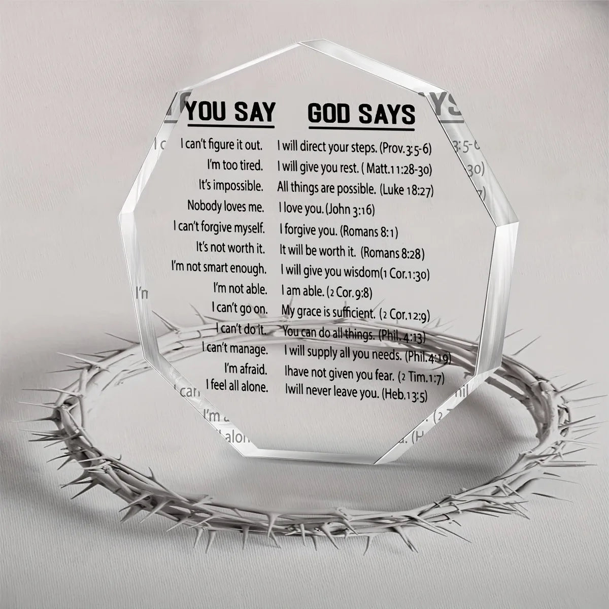 One, you said God said acrylic card, Bible scripture, Christians encourage gifts for best friend women