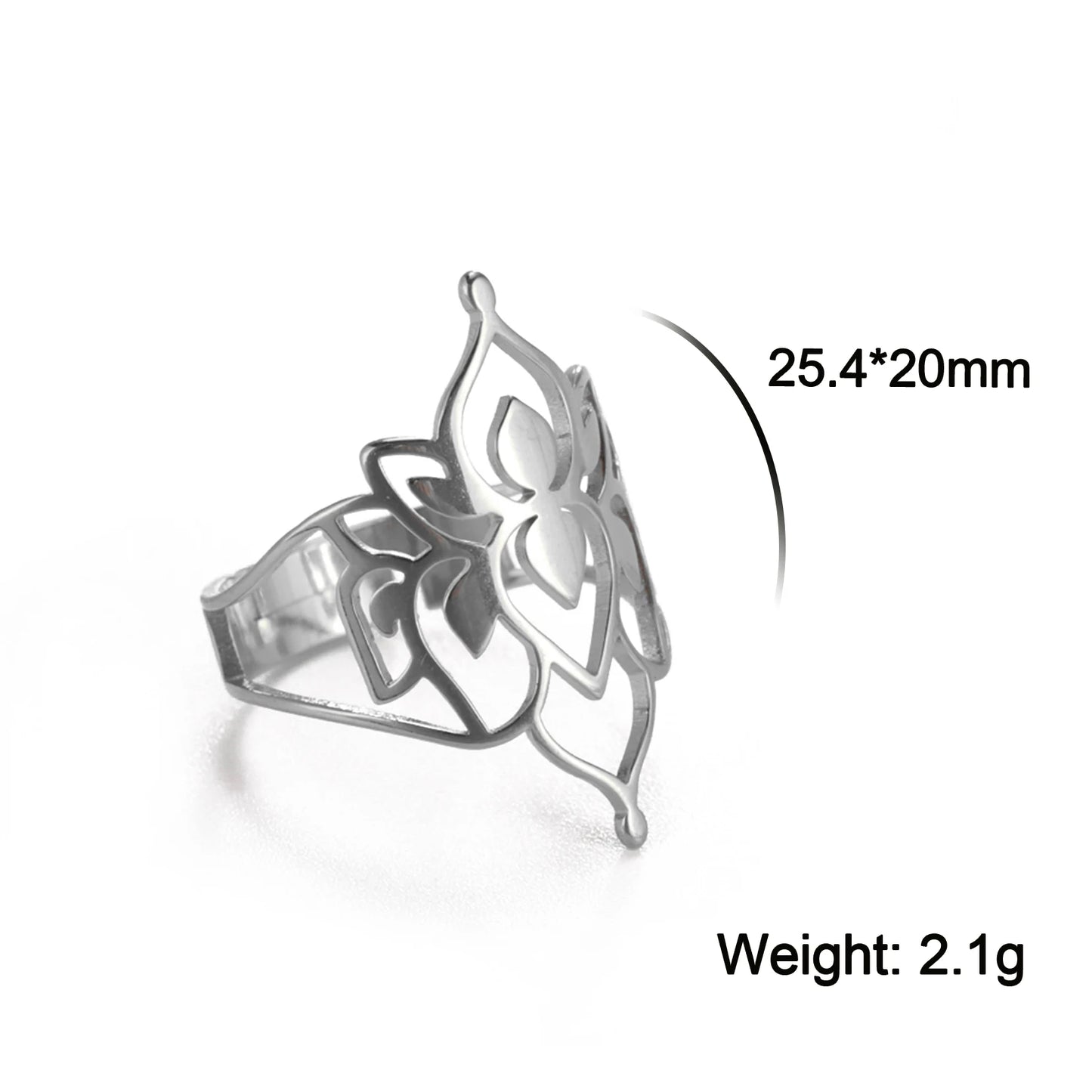 Unift Sacred Geometry Flower of Life Ring Adjustable Stainless Steel Ring Men Women Accessories Vintage Filigree Jewelry Gifts