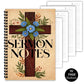 1PC Vintage Cross Floral Spiral Notebooks, Sermon Notes Journal for Church Service, Bible Study, Faith Reflection, Prayer Log, I