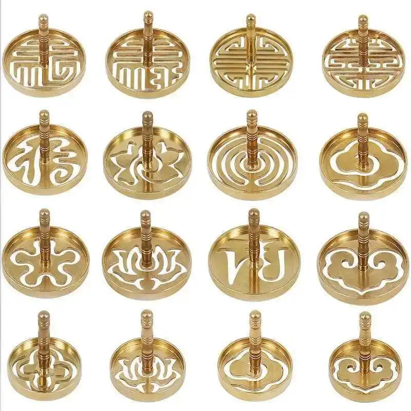 Incense Burner Accessories Copper Metal Lotus Cloud Hollow Out Printing Pressing Equipment Tools Chinese Living Room Incense