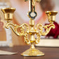 Orthodox Cross Menorah, Jesus Menorah, Zinc Plated Menorah, Church Supplies, Religious Gifts