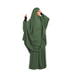 2 Piece Ramadan Khimar Muslim Women Prayer Set Dress Full Cover Islamic Burka Hooded Arab Gowns Umrah Eid Abaya Worship Service