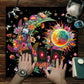 Floral And Sun Tarot Card Tablecloth Altar Cloth Flower Life Spread Tarot Reading Cloth Spiritual Oracle Card Pad