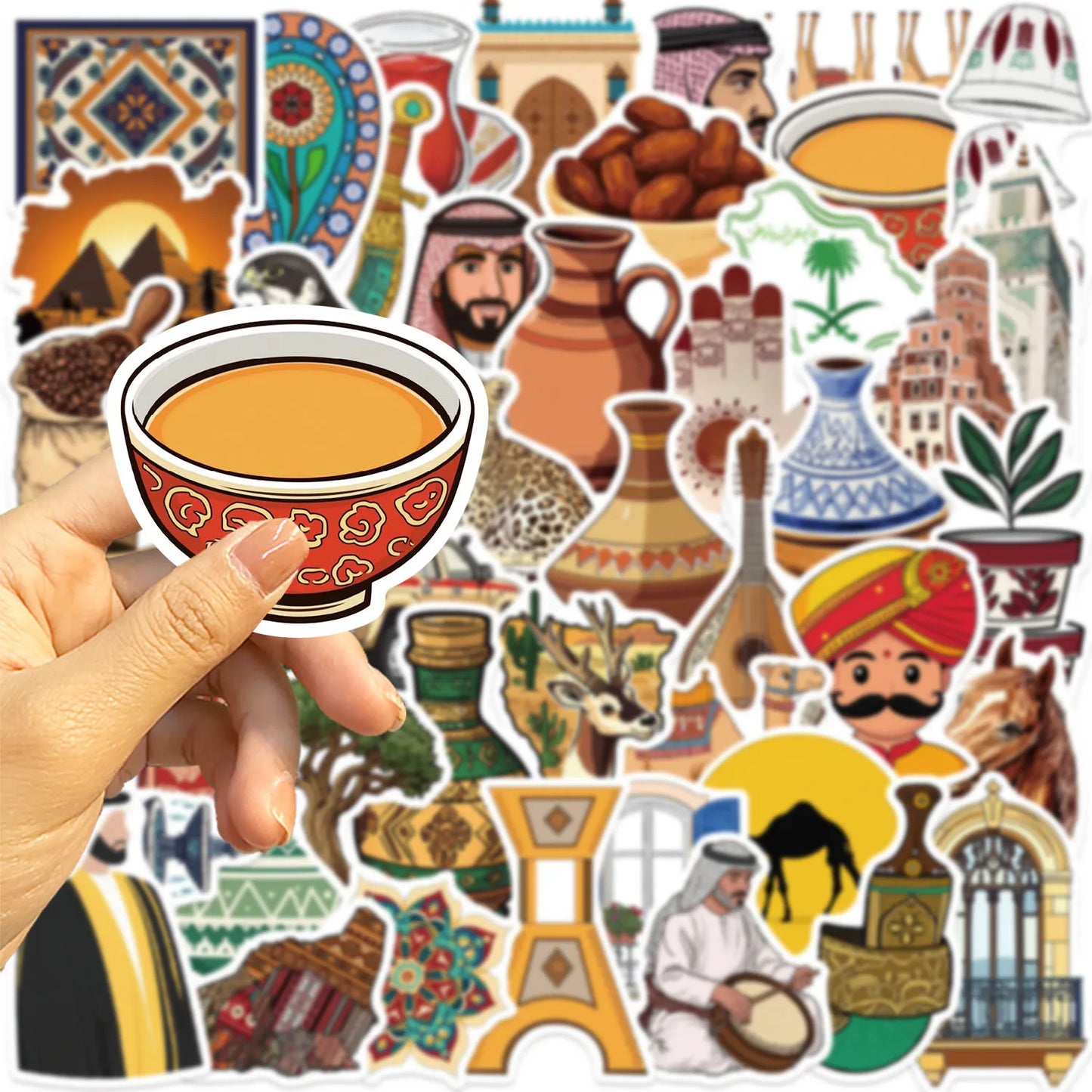 10/25/50pcs Graffiti Middle East Arabic Style Art Stickers for DIY Decor Guitar Phone Laptop Suitcase Notebook Scrapbook