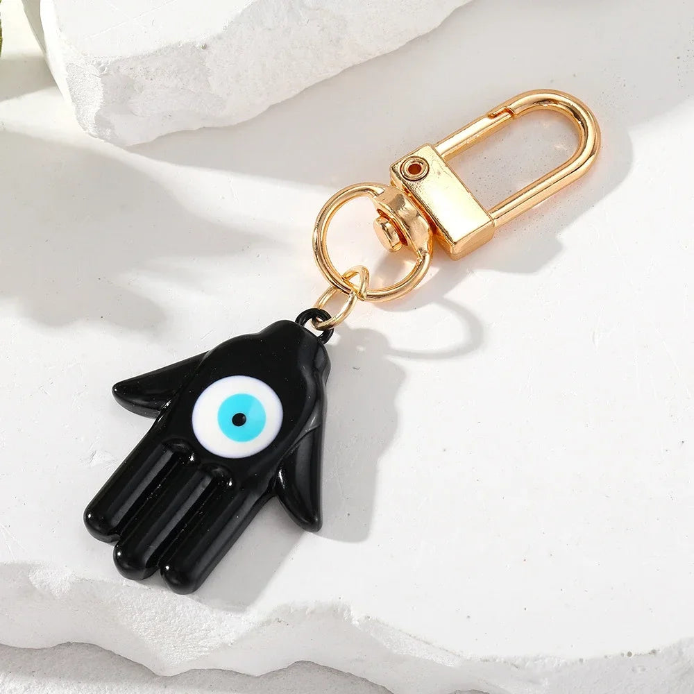 Turkish Blue Evil Eye Keychain Luckly Owl Elephant Butterfly Tortoise Charms With Key Holder Handbag Decorations For Women Men