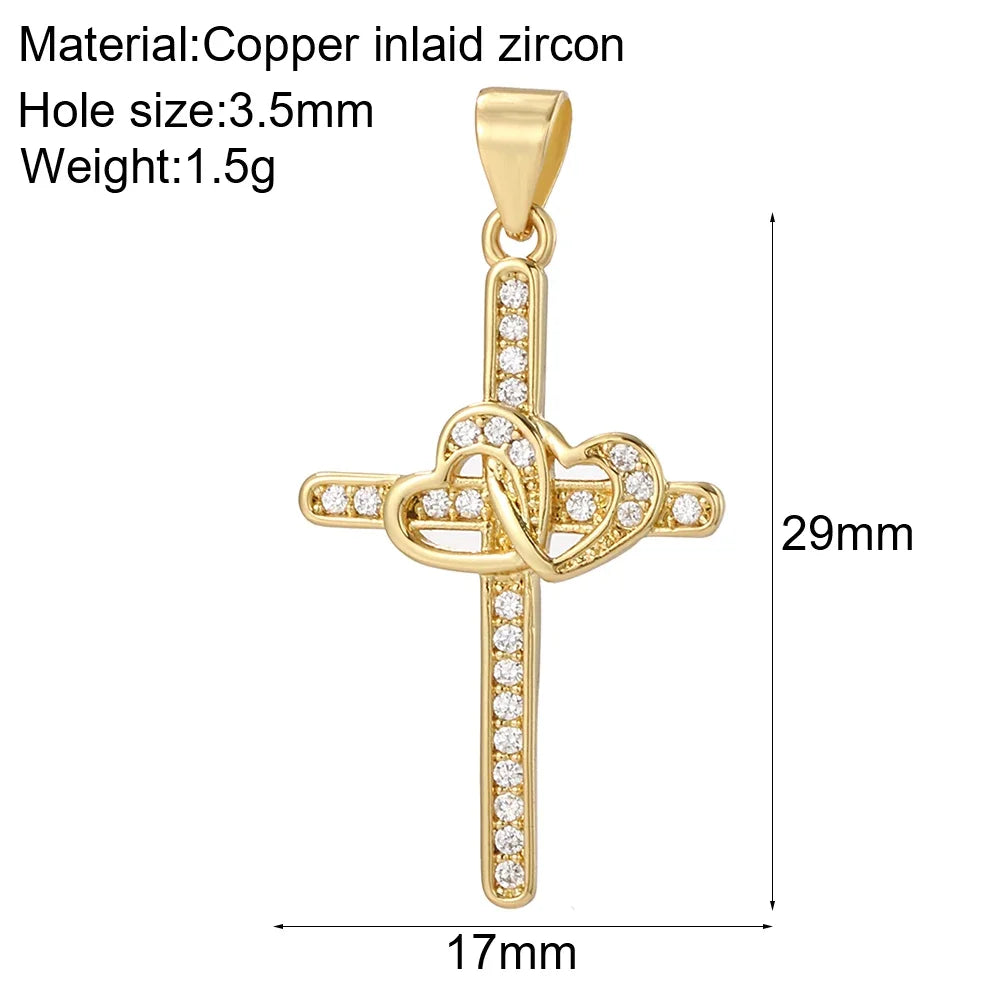 Goth Cross Chrams for Jewelry Making Supplies Golden Angel Charm Stainless Steel Long Chain Dijes Diy Necklace Earring Bracelet