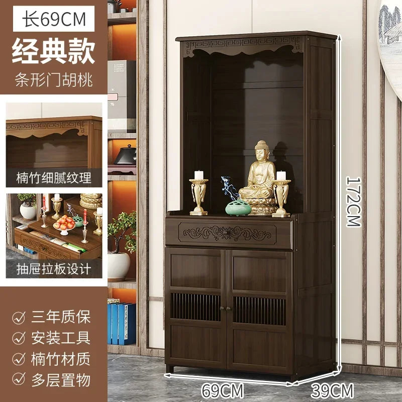 G1   Buddhist shrine stand cabinet, God of Wealth cabinet, household Buddha statue, Guan Gong Bodhisattva worship altar cabinet