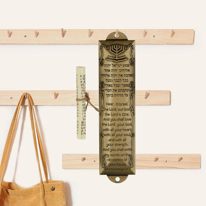 Mezuzah Plaque Alloy Mezuzah Ornament Retro 13cm Door Mezuzah for House Door