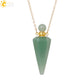 Crystal Perfume Necklace Natural Stone Cone Pendant Healing Clear Quartz Pendants Essentials Oil Diffuser Vial Necklaces H119