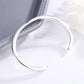 Sole Memory Simple Smooth Shiny 925 Sterling Silver Resizable Opening Bracelet For Women Luxury Jewelry Gift BR349