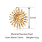 3Pcs Large Casting Vortex Face Sun Charms Stainless Steel Heart Celestial Pendants Fashion Jewelry Making DIY Bracelets Necklace