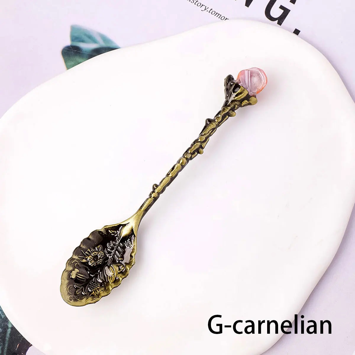 Natural Crystal Tumbled Stone Spoon Magic Energy Divination Halloween Spirit Souvenir Gift Home Decor Christmas Graduation Gift