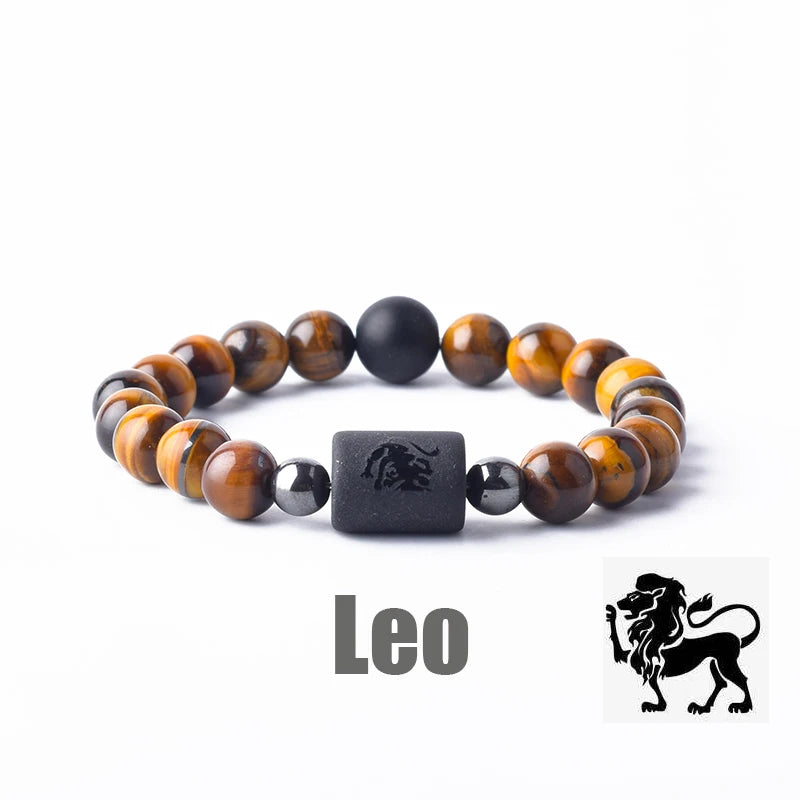 Zodiac Sign Bracelet Homme 12 Constellation Bangles Men Gemini Virgo Leo Libra Bracelet Women Friendship Gift Bracelet on Hand