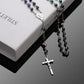 Fashion Vintage Crucifix Virgin Mary Pendant Cross Necklace Jesus Rosary Beads Chain