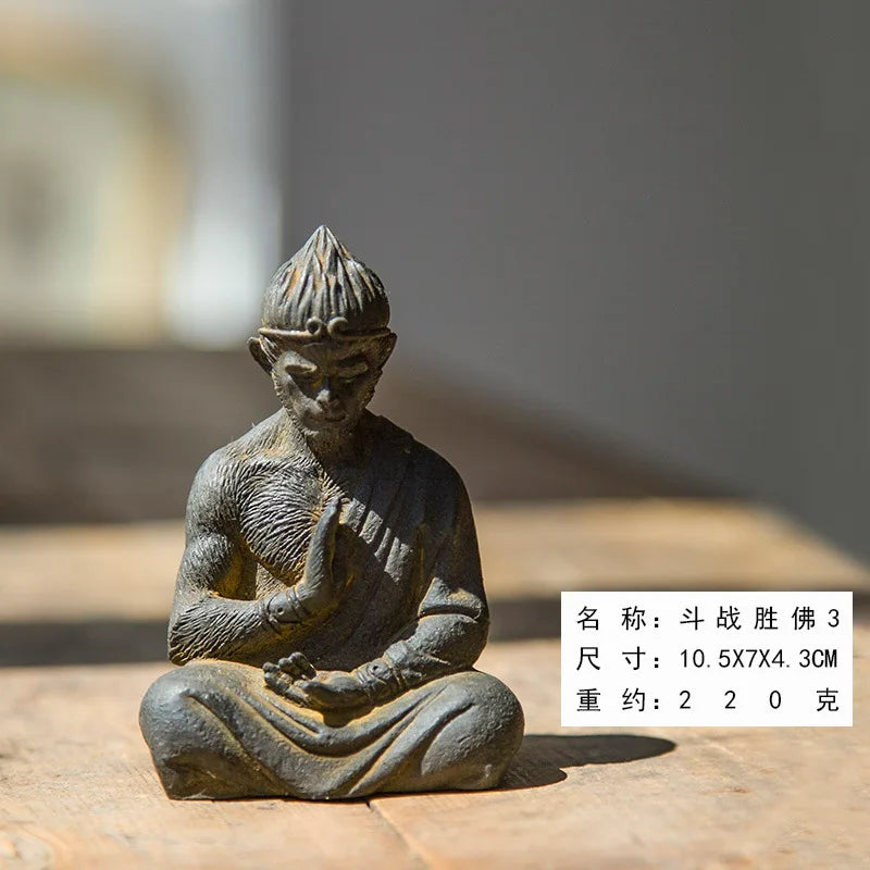 Sun Wukong Monkey New Chinese Fighting Saint Buddha Qitian Great Saint Desktop Cast Iron Ornament Home Tea Pet