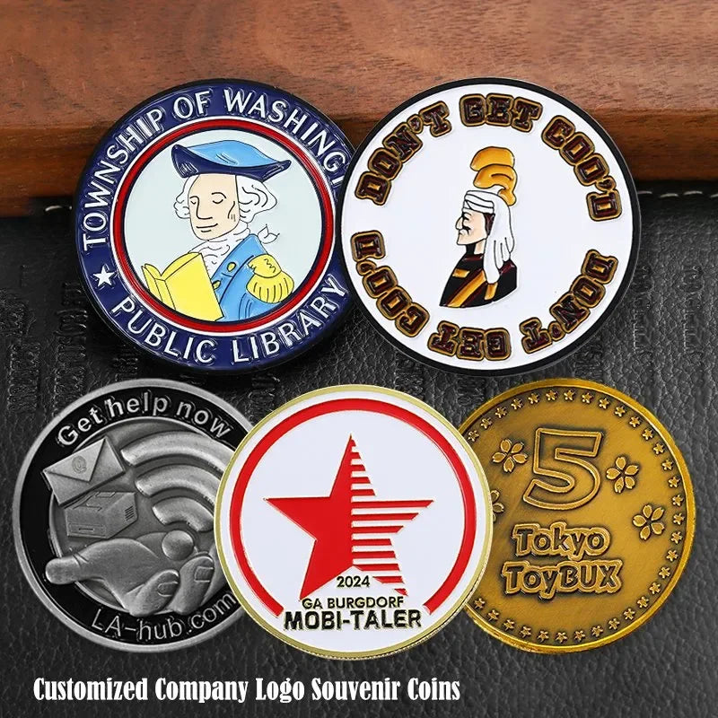Custom Your Own Logo Metal Coins Shiny Gold Silver Metal Challenge Coins Promotional 2D 3D Zinc Alloy Game Token Coin For Gift